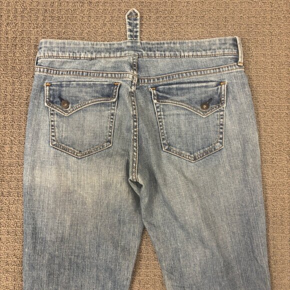 Vintage Old Navy Jeans 10 Low Rise 32X32 Crosshatch Flap Pocket Distressed Y2K - Picture 10 of 11